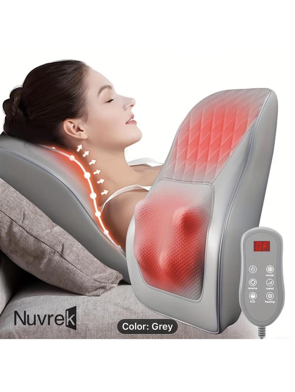 Nuvrek Grey Multipurpose Heated Massager for Neck, Waist, Arms, Abdomen EUC